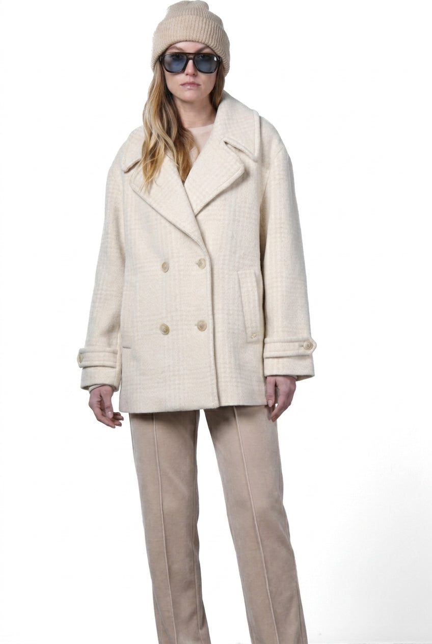 Leonie cappotto donna in lana fantasia a quadri