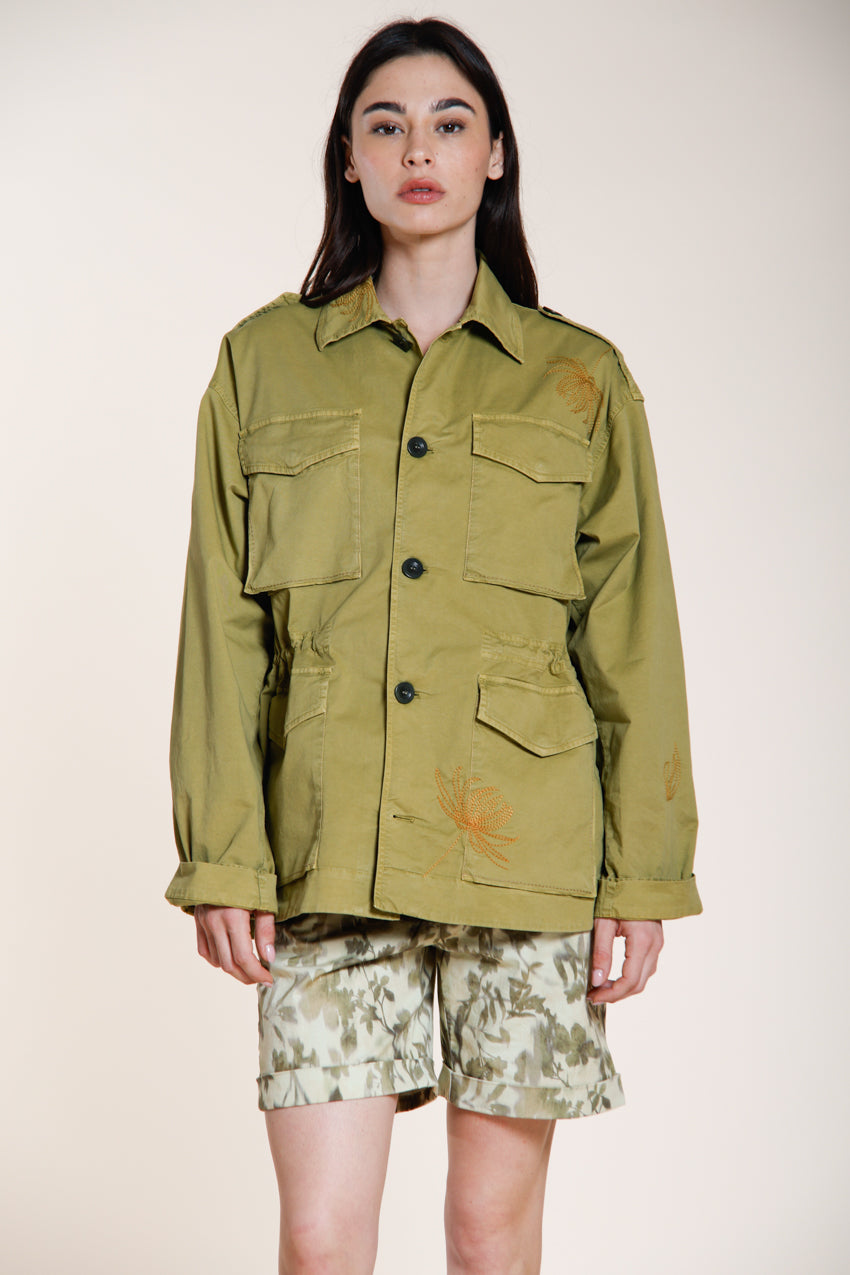 Florence New chaqueta mujer en twill ligero stretch bordado flores