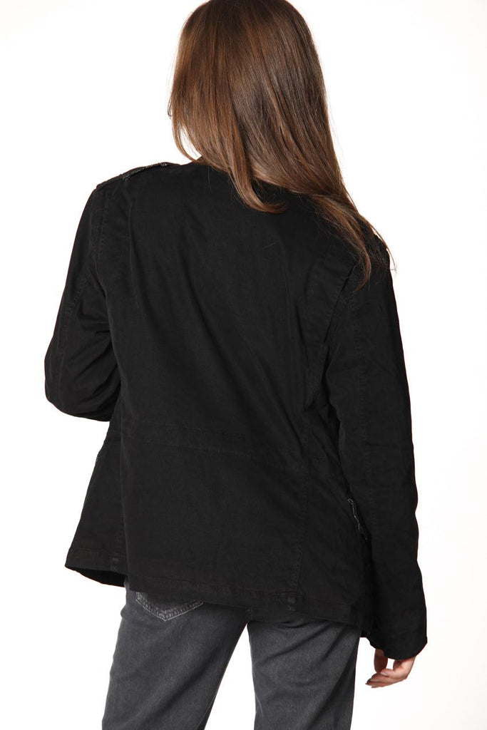 picture 5 of black women's field jacket in gabardine Icon Field model by Mason's 