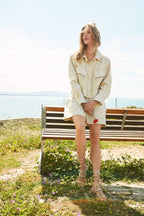 San Diego chaqueta mujer en algodón flameado con tachuelas