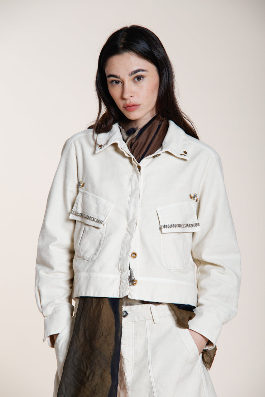 San Diego chaqueta mujer en algodón flameado con tachuelas