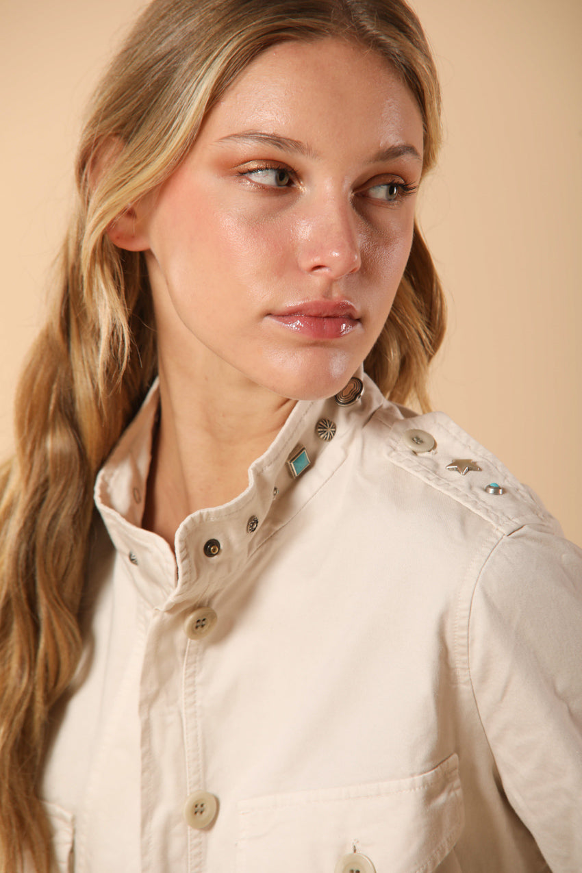 Eva Field Jacket mujer en sarga con tachuelas