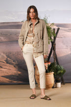 Eva women's field jacket in twill with studs