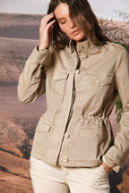 Eva women's field jacket in twill with studs