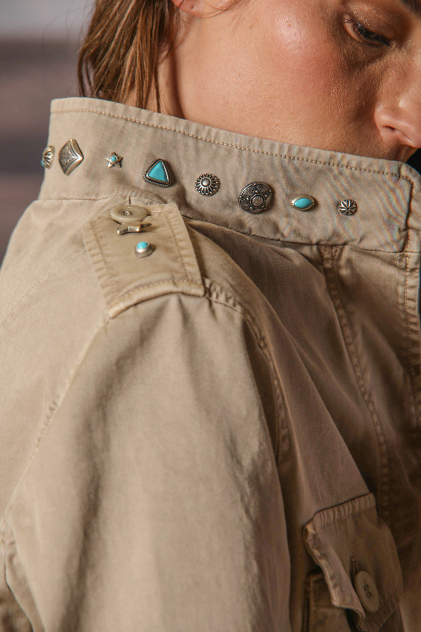 Eva women's field jacket in twill with studs