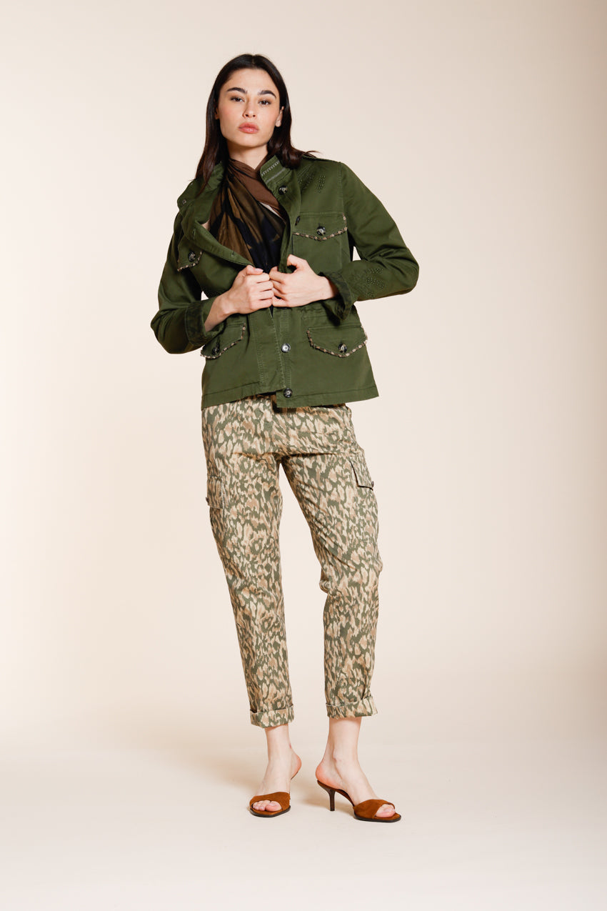 Eva chaqueta mujer en twill bordado flores