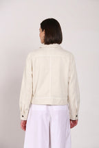 Eva women's jacket in twill flower embroidery