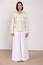Eva women's jacket in twill flower embroidery