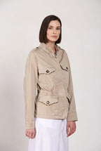 Eva veste femme en twill broderie fleurs