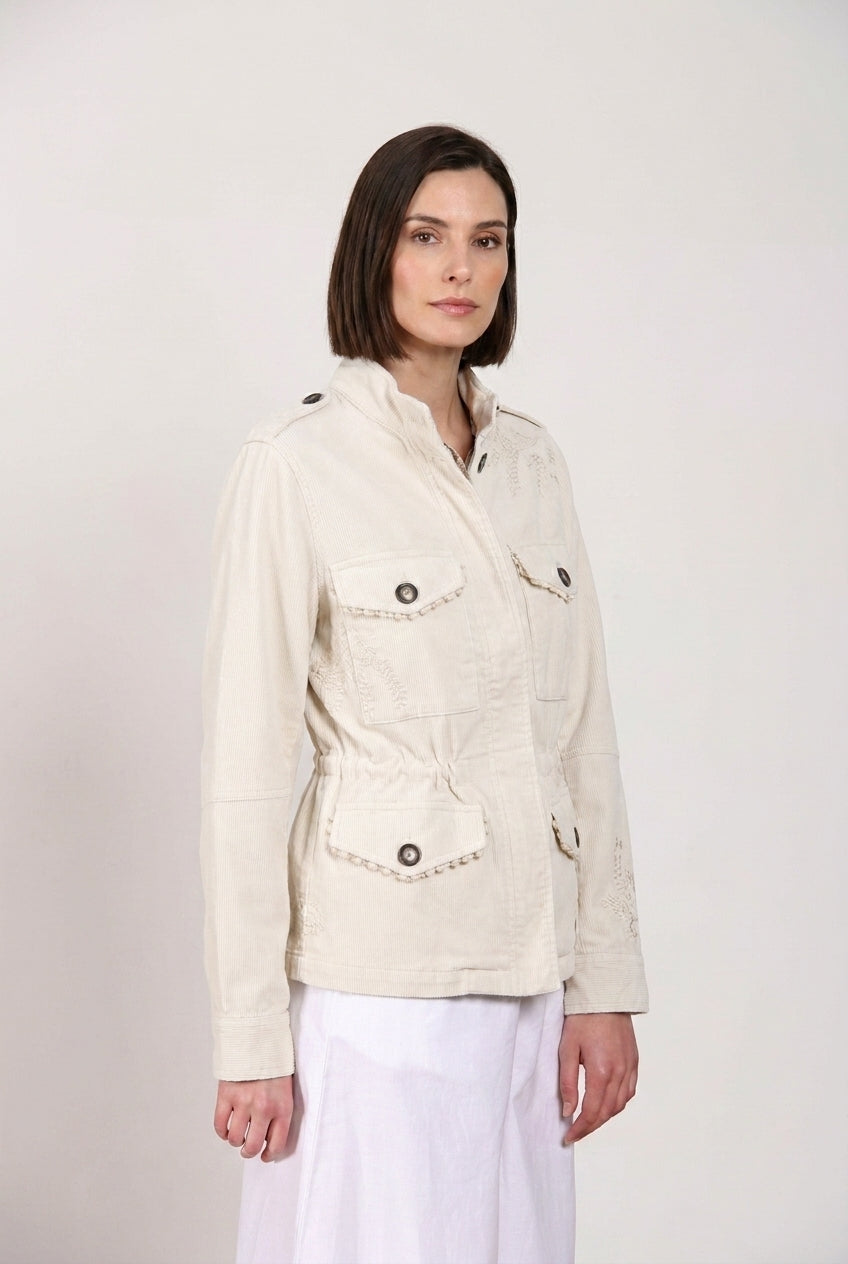 Eva Jacke Damen aus Twill Blumenstickerei