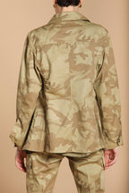 Santa Barbara women's jacket in twill with beige camouflage print
