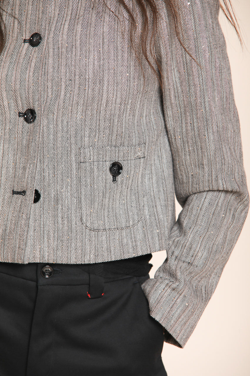 Lou Lou giacca cropped donna in resca paillettes