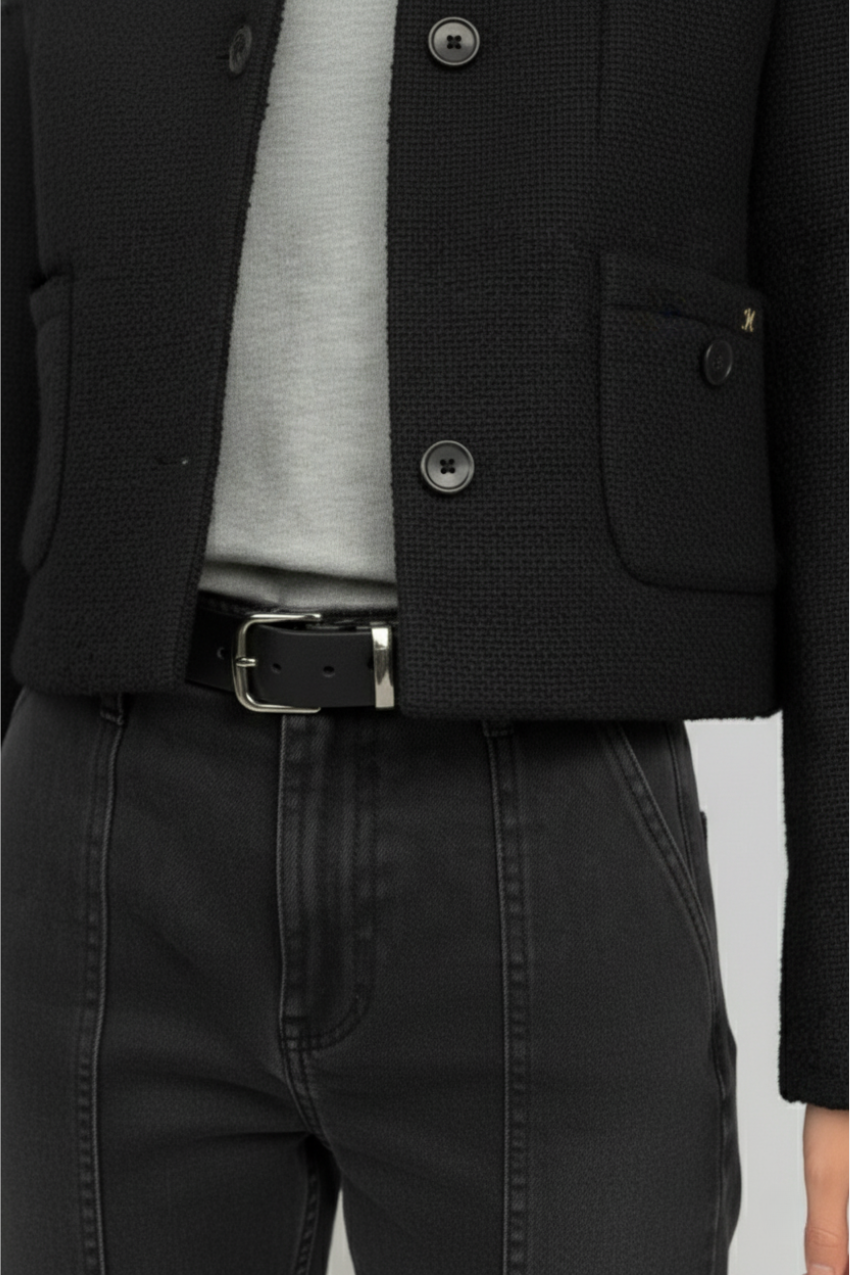 Lou Lou chaqueta cropped mujer en bouclé mezcla de lana