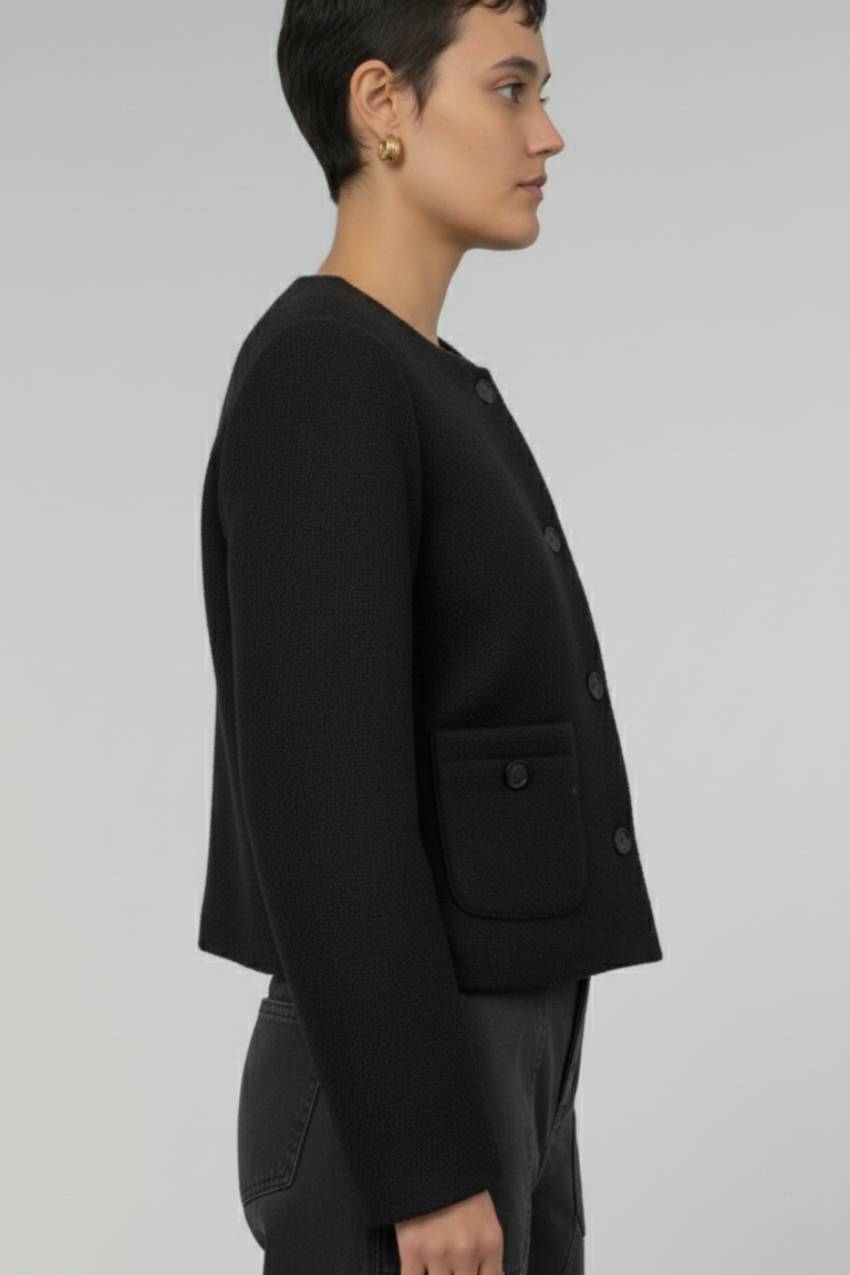 Lou Lou chaqueta cropped mujer en bouclé mezcla de lana