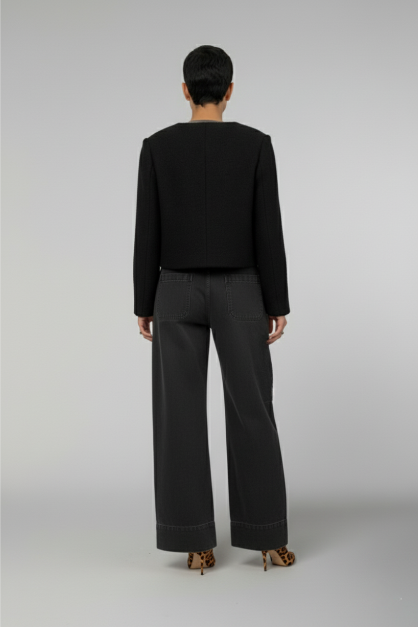 Lou Lou chaqueta cropped mujer en bouclé mezcla de lana