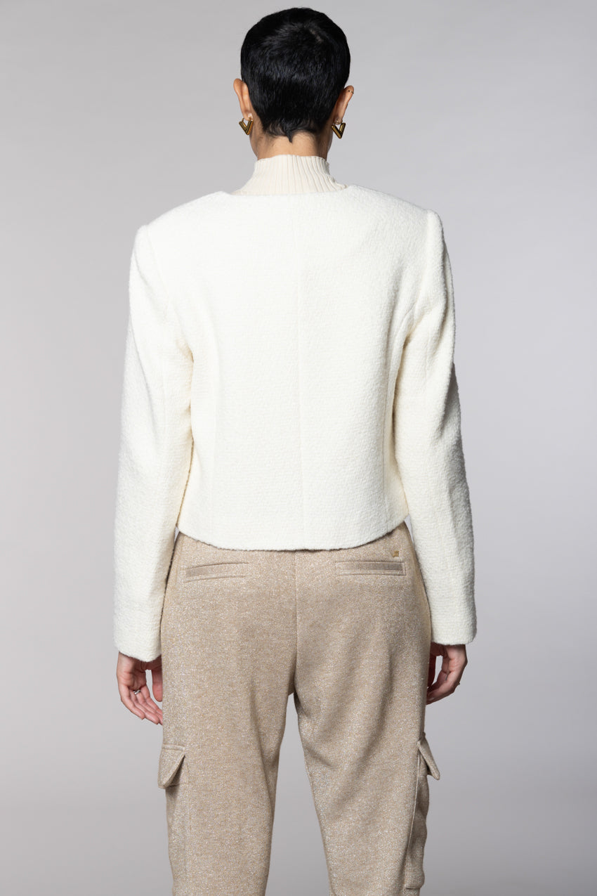 Lou Lou chaqueta cropped mujer en bouclé mezcla de lana