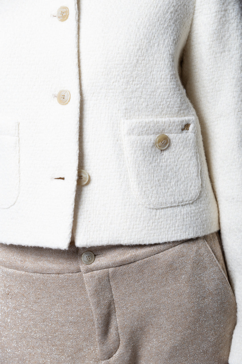 Lou Lou chaqueta cropped mujer en bouclé mezcla de lana