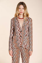 Helena women's knit blazer in lurex wave pattern
