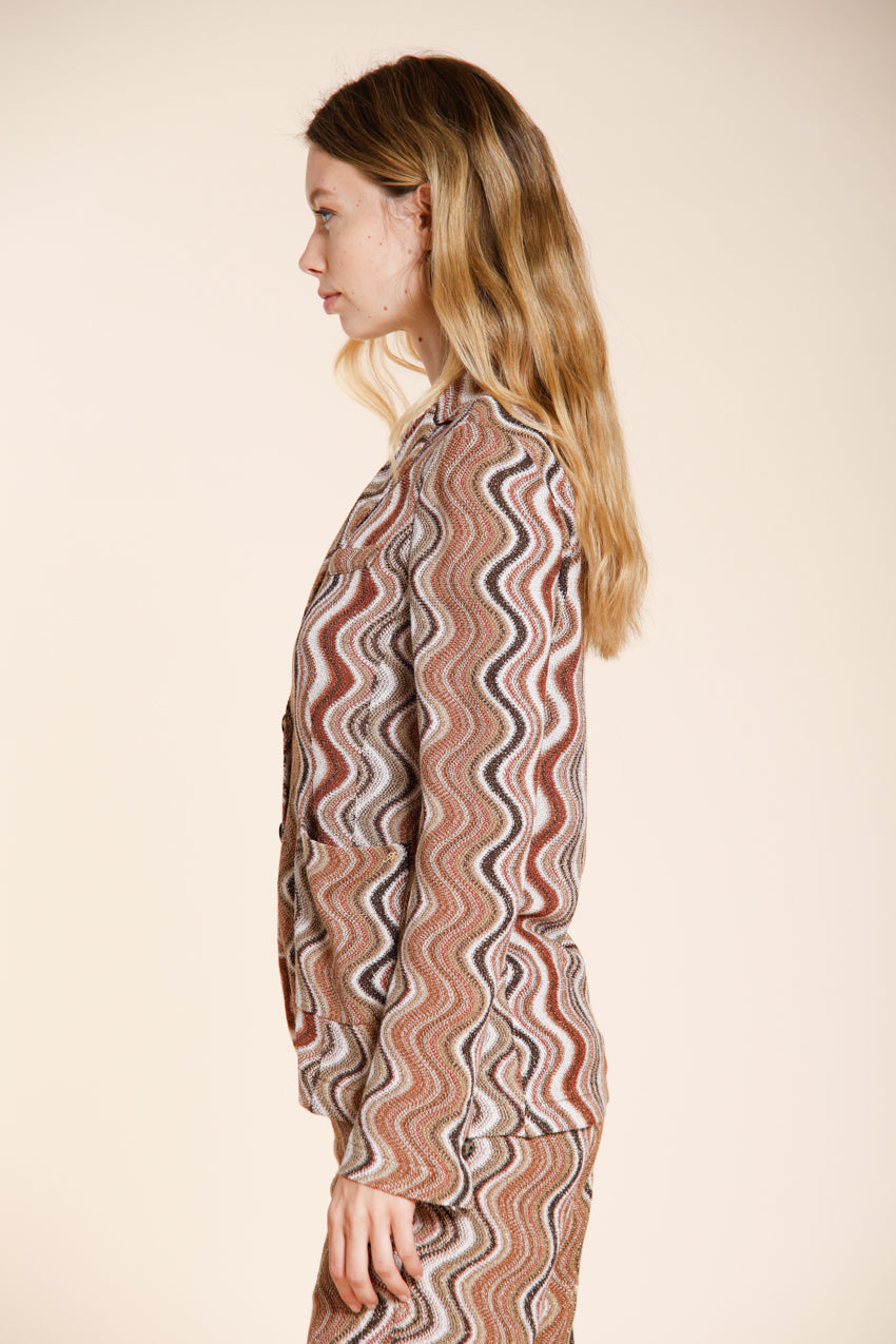 Helena women's knit blazer in lurex wave pattern