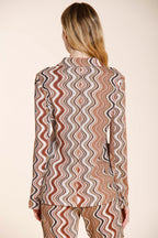 Helena women's knit blazer in lurex wave pattern