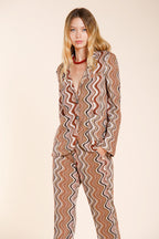 Helena women's knit blazer in lurex wave pattern