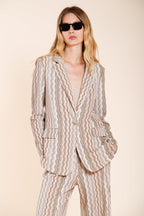 Irene women's blazer in striped pattern jersey