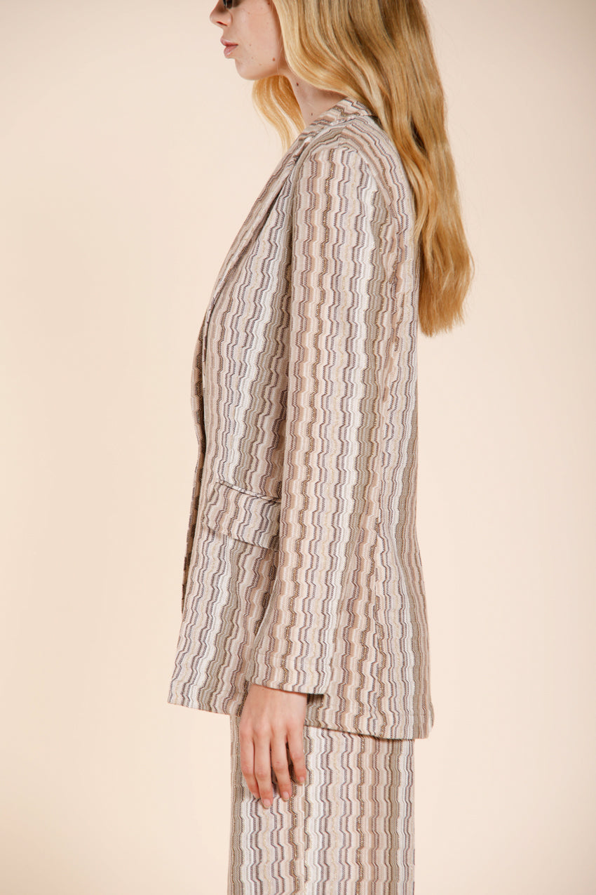 Irene women's blazer in striped pattern jersey
