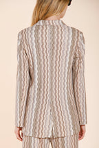 Irene women's blazer in striped pattern jersey