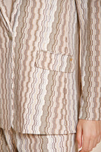 Irene women's blazer in striped pattern jersey