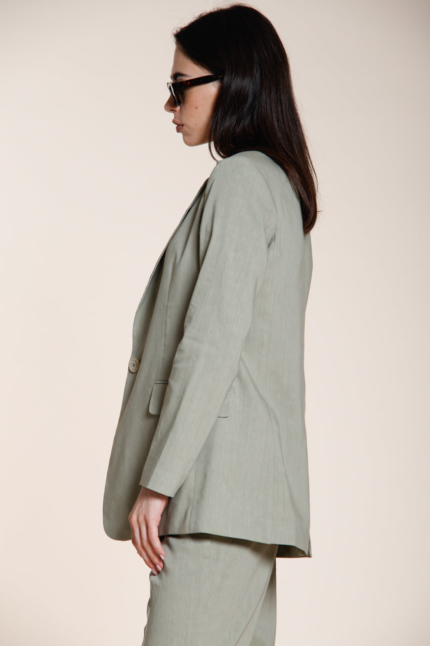 Irene women's blazer in linen and viscose blend canvas
