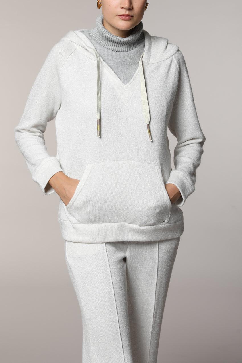 Hoodie Damen-Sweatshirt mit Kapuze aus Jersey mit Lurex