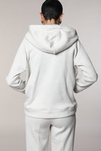 Hoodie felpa donna con cappuccio in jersey con lurex
