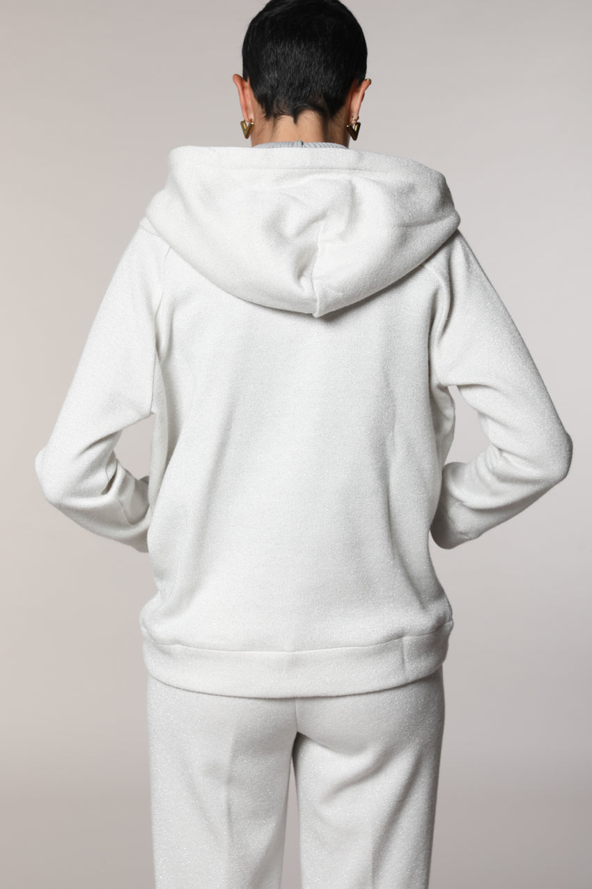 Hoodie felpa donna con cappuccio in jersey con lurex