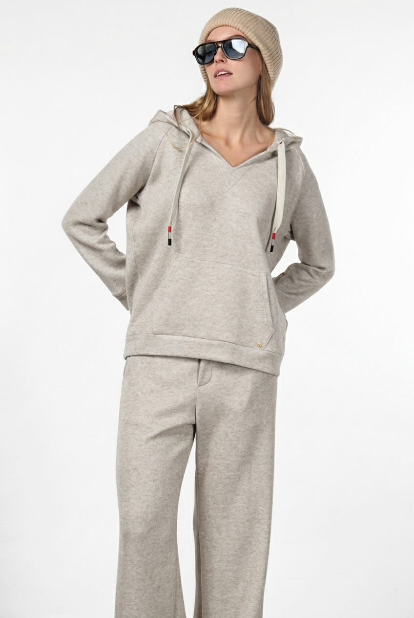 Hoodie sudadera de mujer en jersey efecto punto