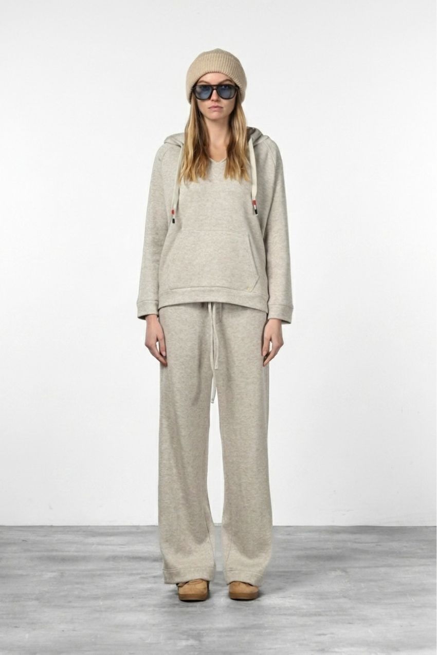 Hoodie women’s sweatshirt in knit-effect jersey