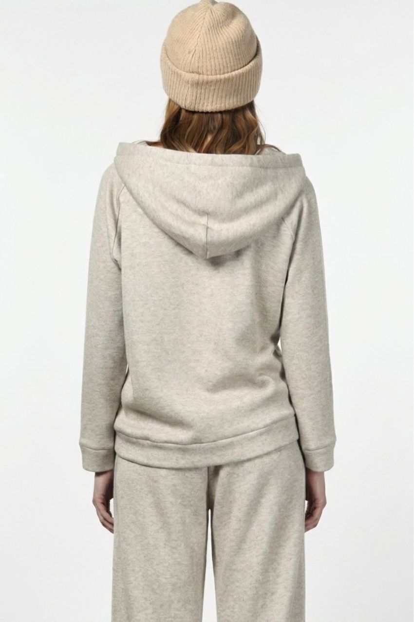 Hoodie women’s sweatshirt in knit-effect jersey