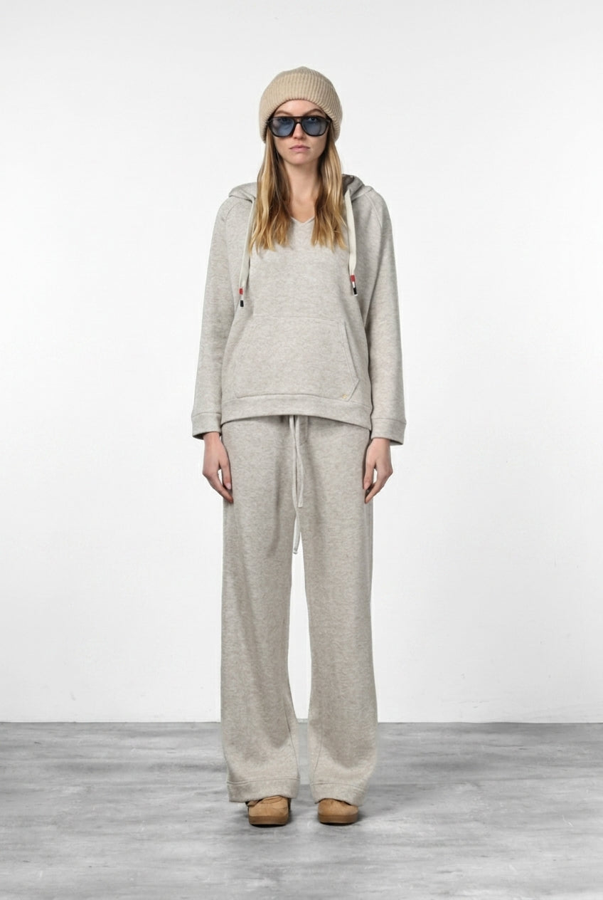 Hoodie women’s sweatshirt in knit-effect jersey