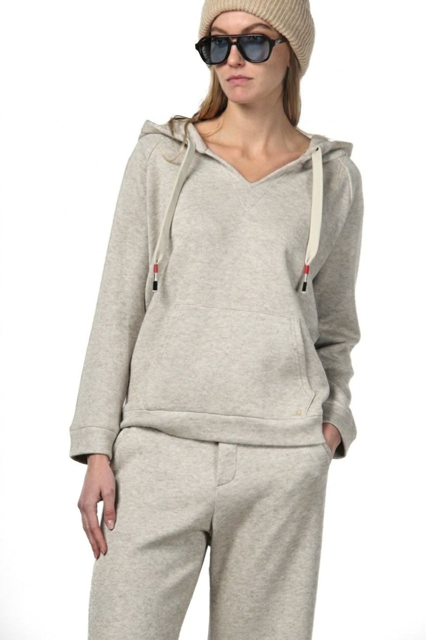 Hoodie women’s sweatshirt in knit-effect jersey