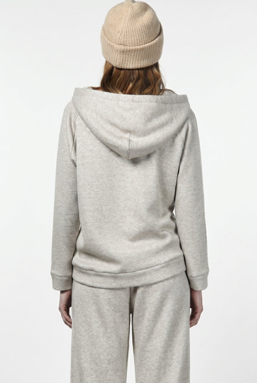 Hoodie sudadera de mujer en jersey efecto punto