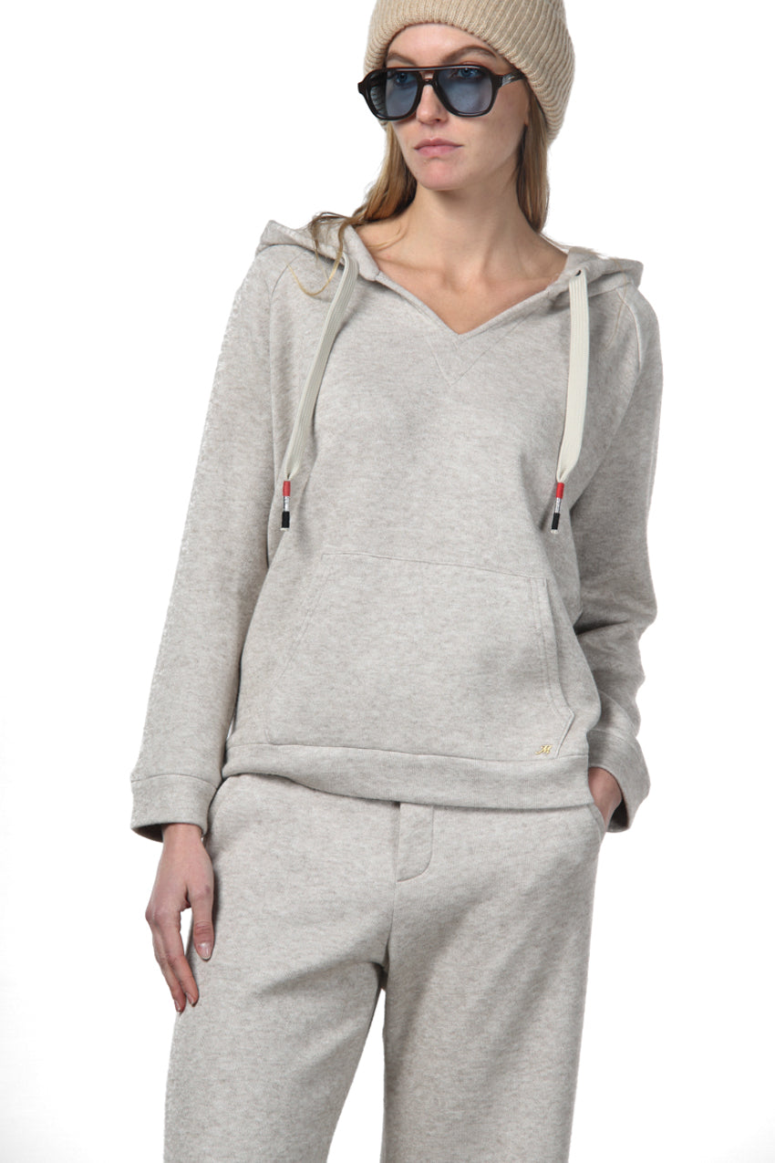 Hoodie women’s sweatshirt in knit-effect jersey