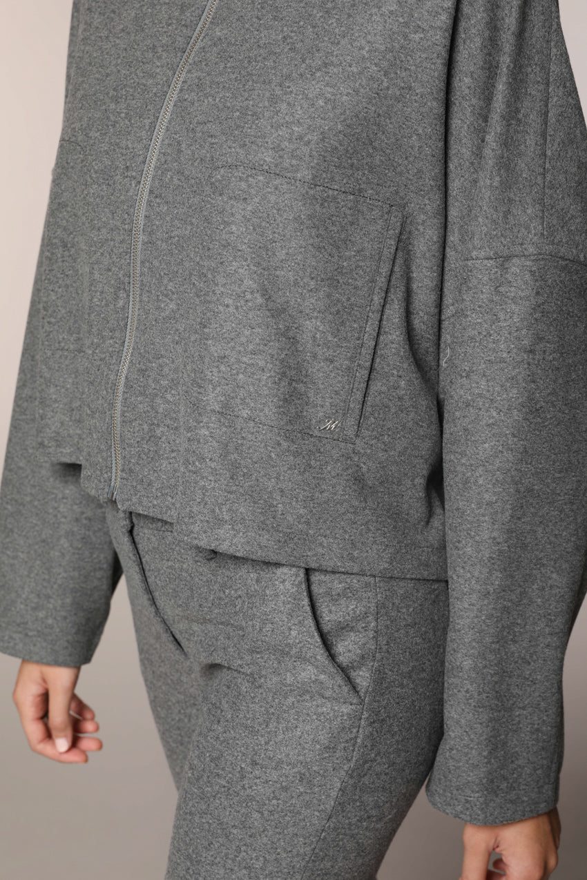 Nora cropped sweat femme en jersey flanelle