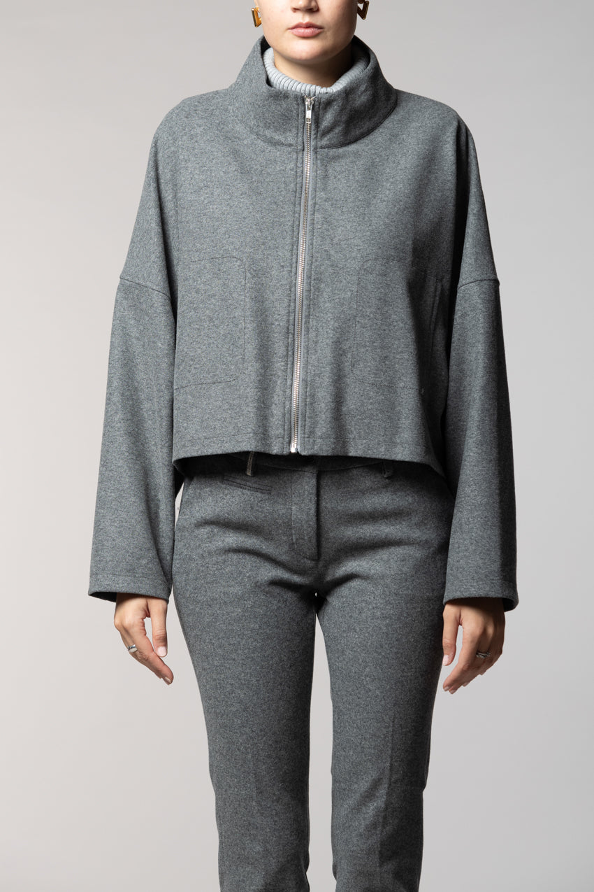 Nora cropped sweat femme en jersey flanelle