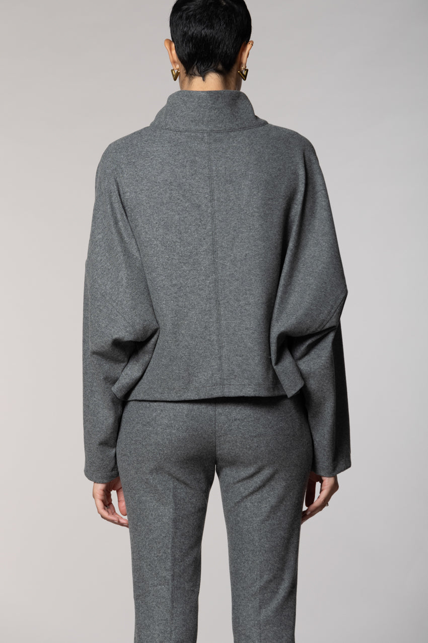 Nora cropped sweat femme en jersey flanelle