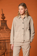 Irma chaqueta de mujer en tejido panamá flameado