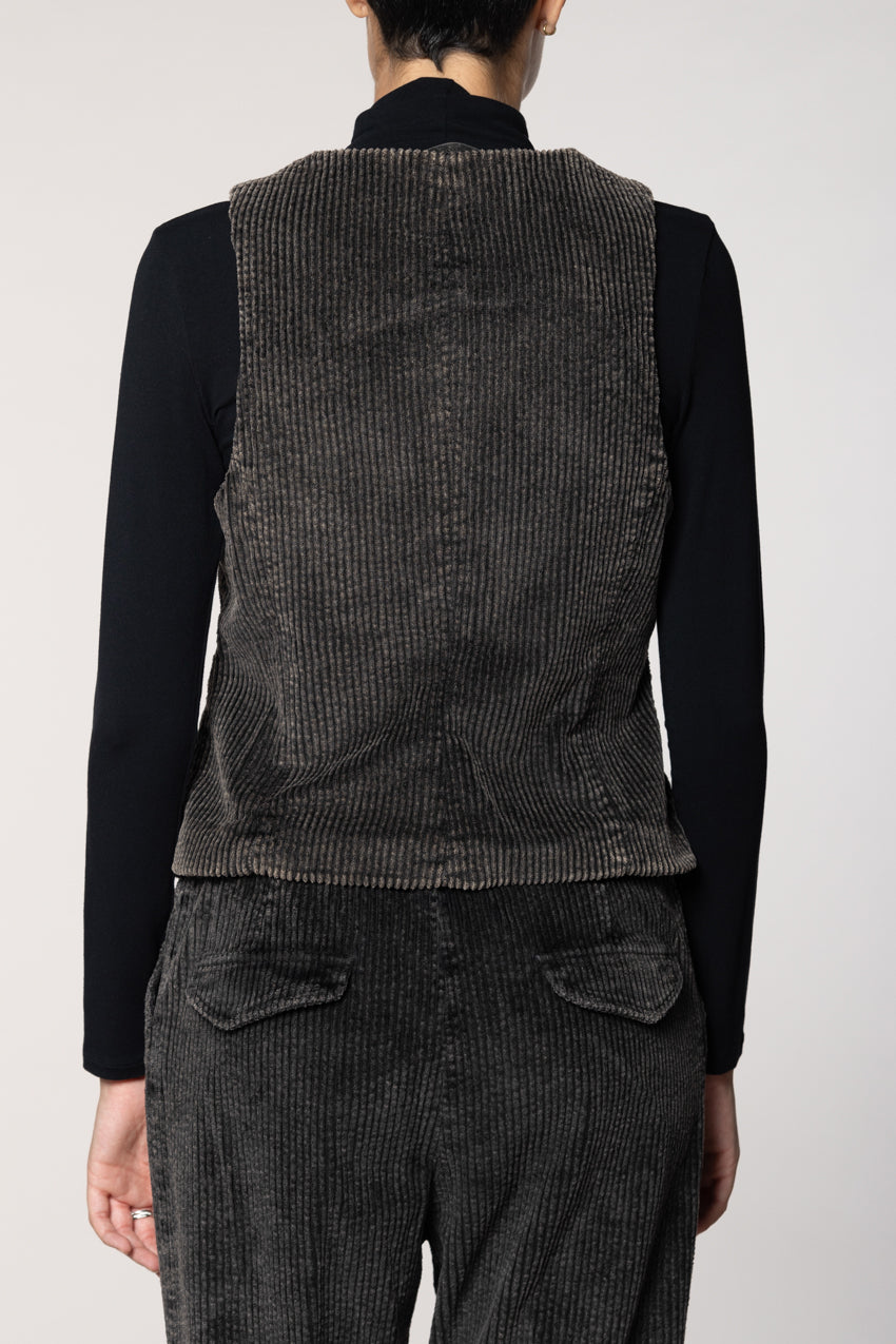 Ellen gilet donna in velluto a costa larga