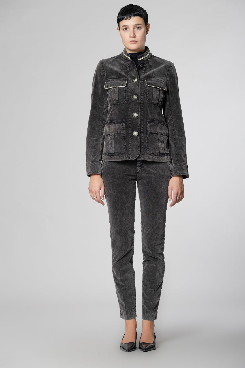 Jaqueline Archivio pantalón chino mujer en pana 1000 líneas slim fit