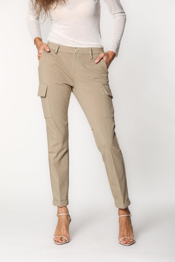 picture 1 of women's Chile City cargo pants in light beige jersey by Mason's 