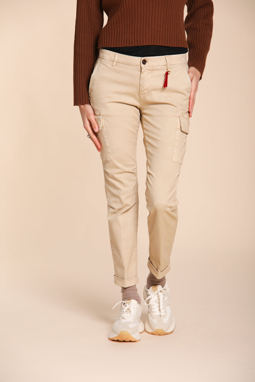 Chile City pantalón cargo mujer en raso slim fit