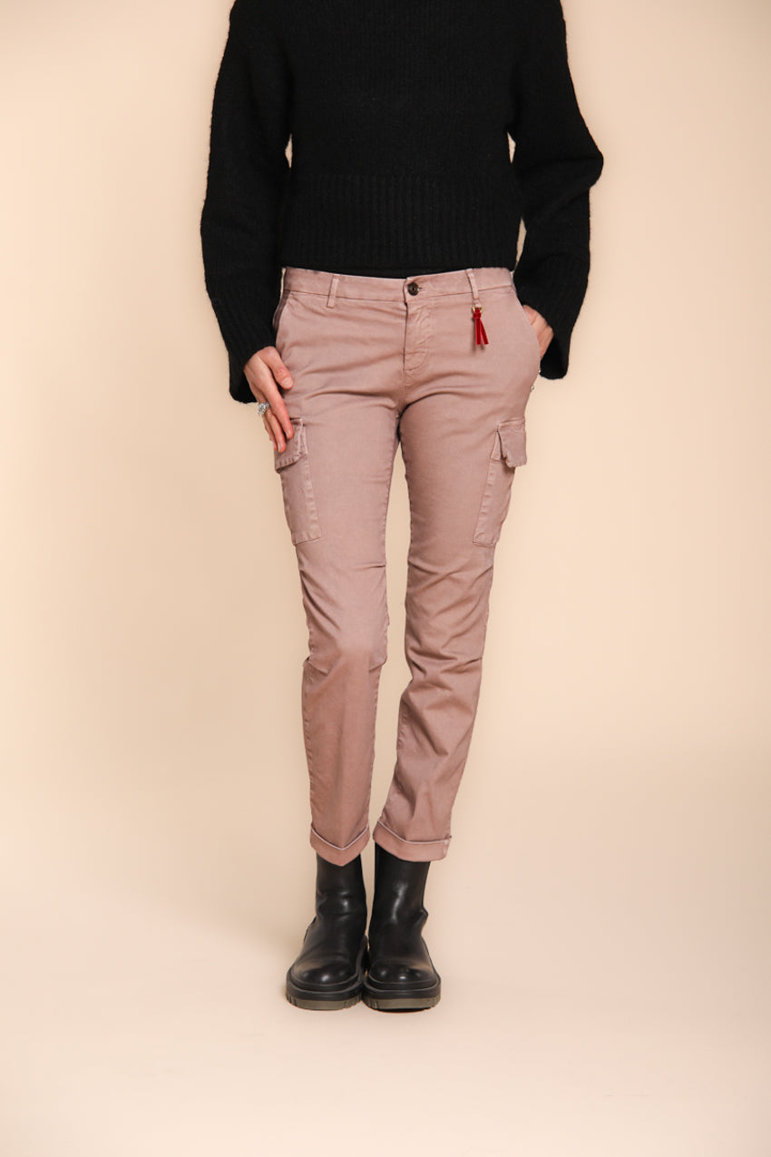 Chile City pantalón cargo mujer en raso slim fit