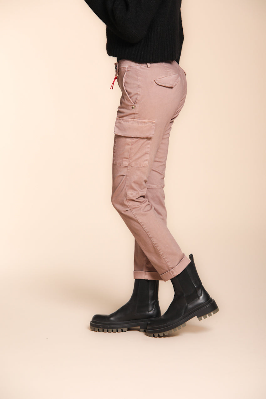 Chile City pantalon cargo femme en satin slim fit
